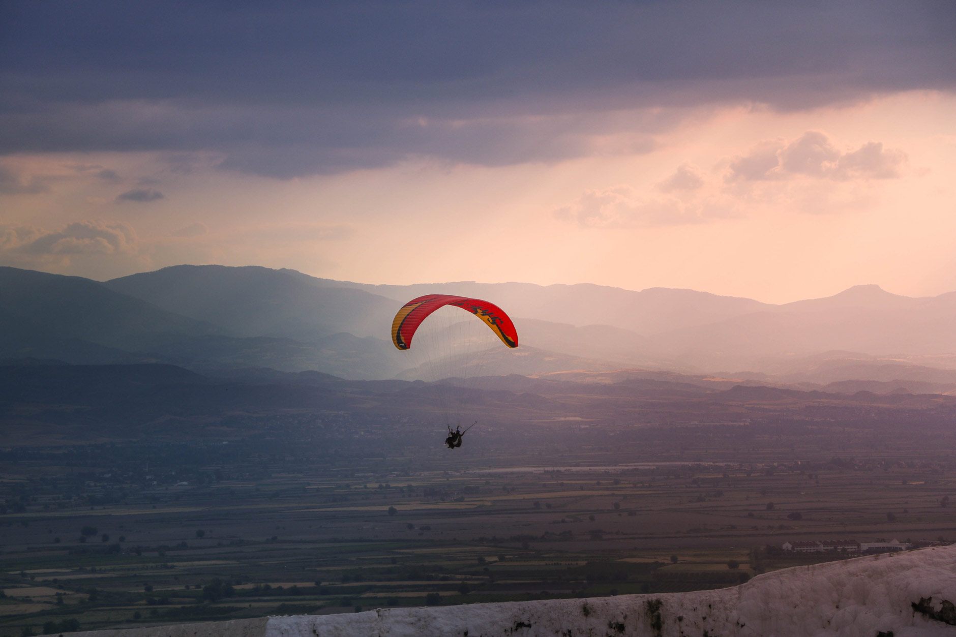 Paragliding over Pamukkale