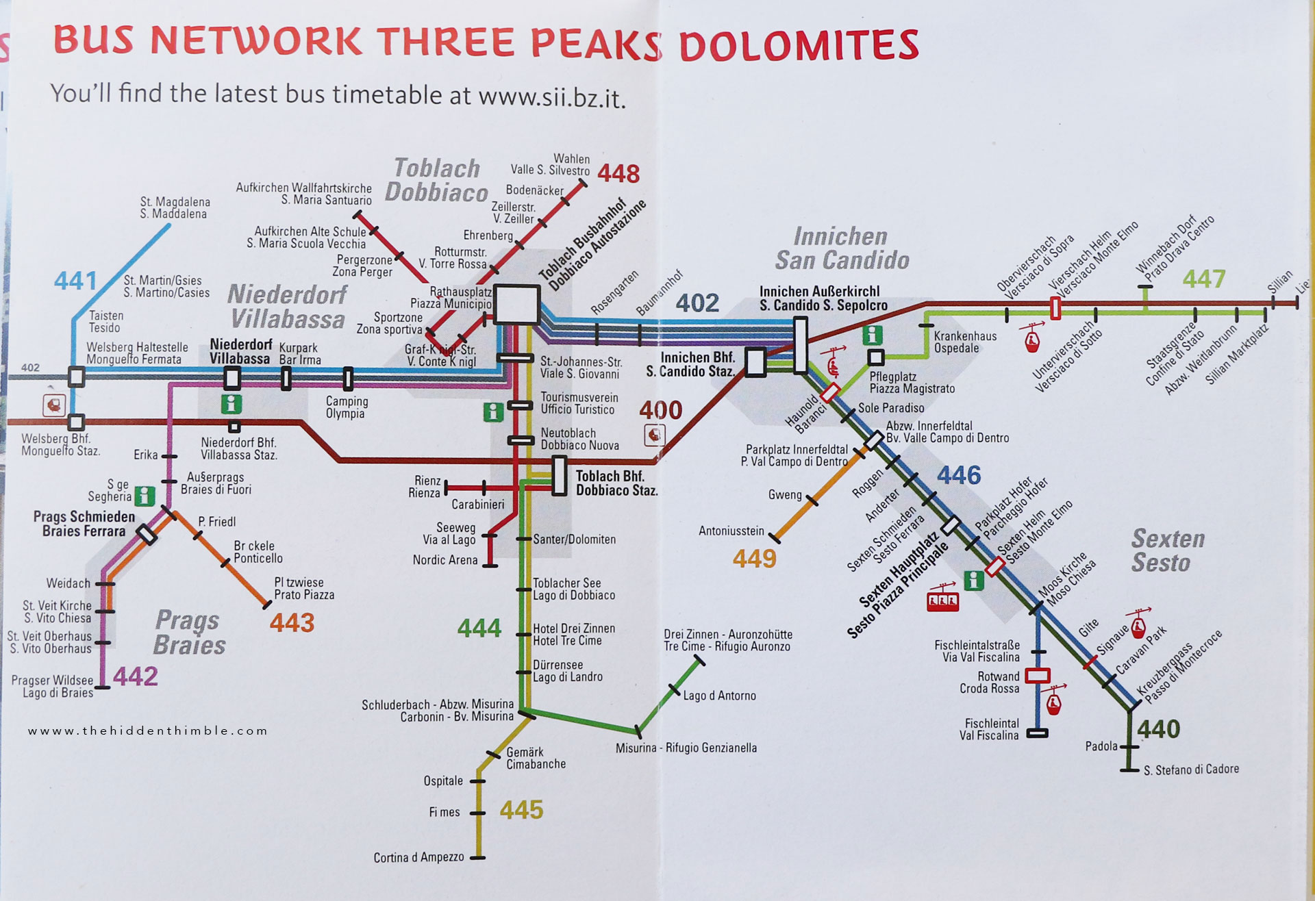 Dolomites Bus Network Map
