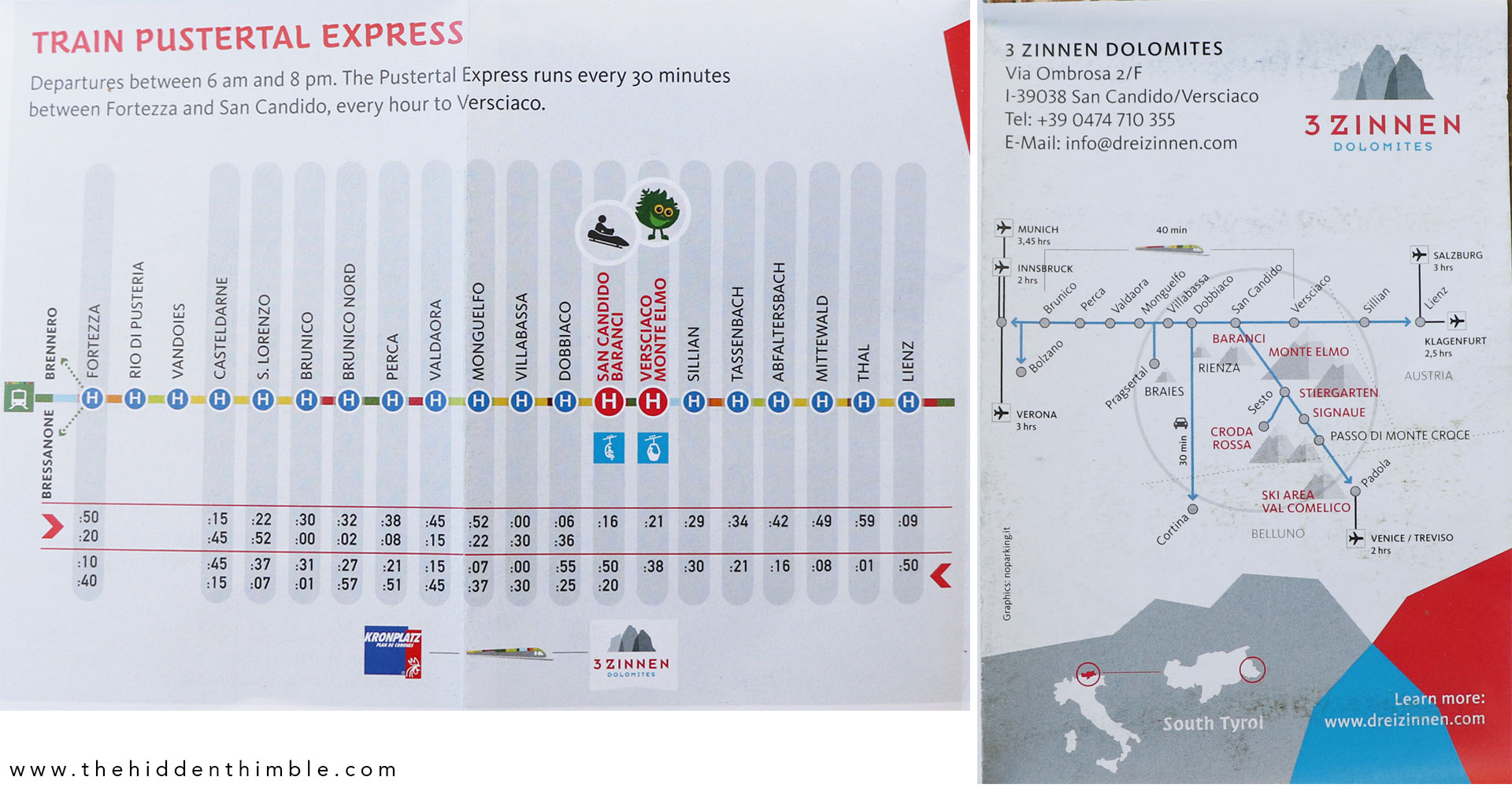 Dolomite Train Timetable 