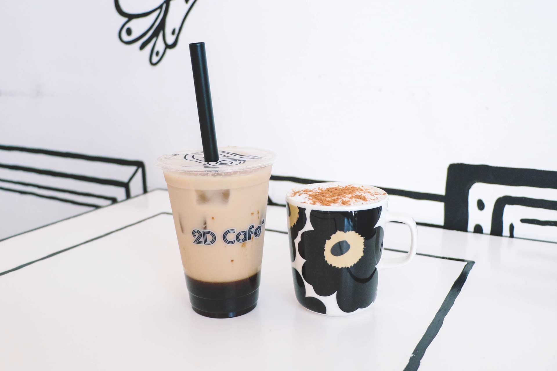 2D Cafe, Tokyo - Bubble Tea and Cappuccino