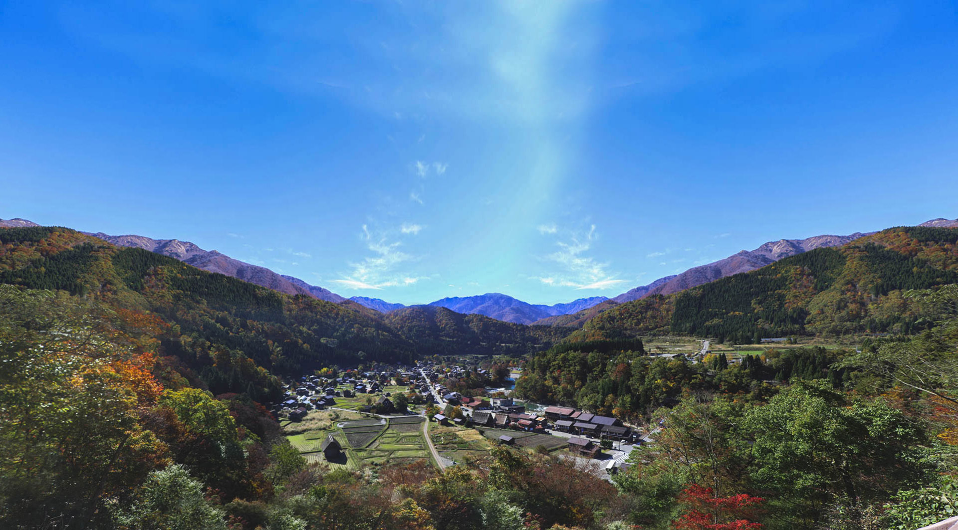 Shirakawago view from Tenshukaku Observatory