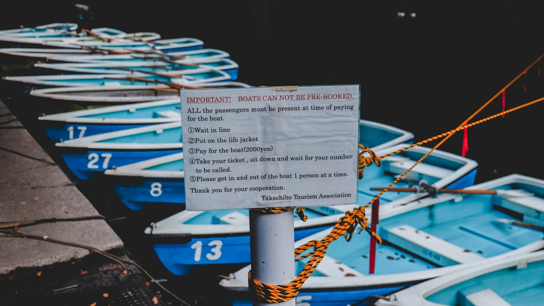 Takachiho Boat ride rules